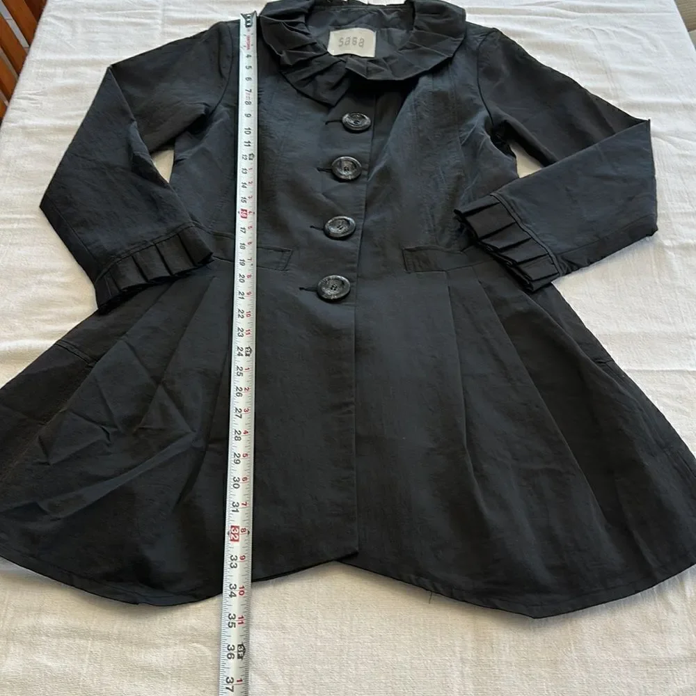 Saga women’s black ruffle jacket size 1 - Picture 13 of 15